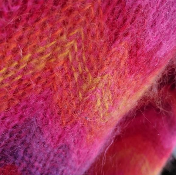 Vintage One Step Up Mohair Bright Zig Zag Sweater - Picture 2 of 10